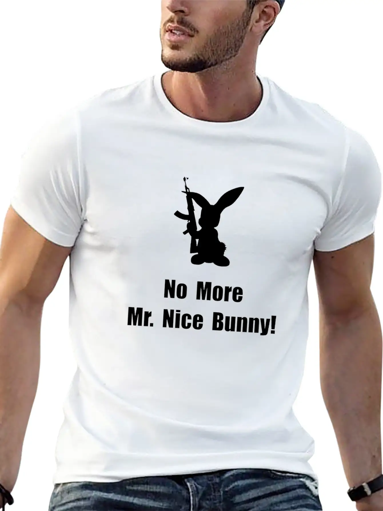 No More Nice Bunny Breathable Graphic T-Shirt – Perfect For Casual Days