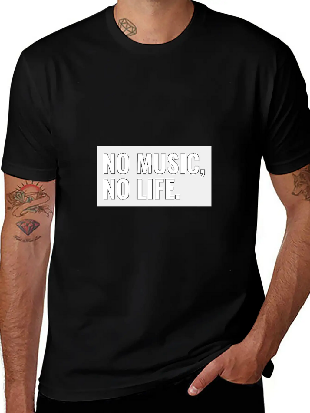 No Music No Life Funny Music Lover Gift Musical Al Stylish Everyday T-Shirt – Unisex Basic Cotton Tee