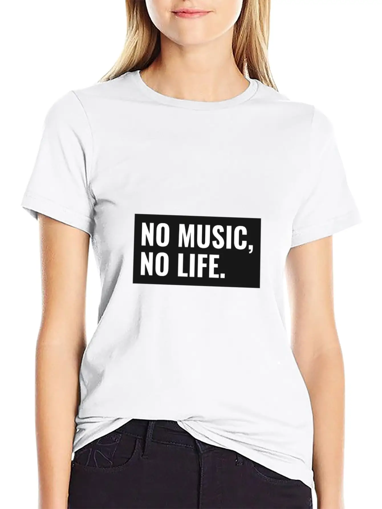 No Music No Life Funny Music Lover Gift Musical Al Stylish Everyday T-Shirt – Unisex Basic Cotton Tee