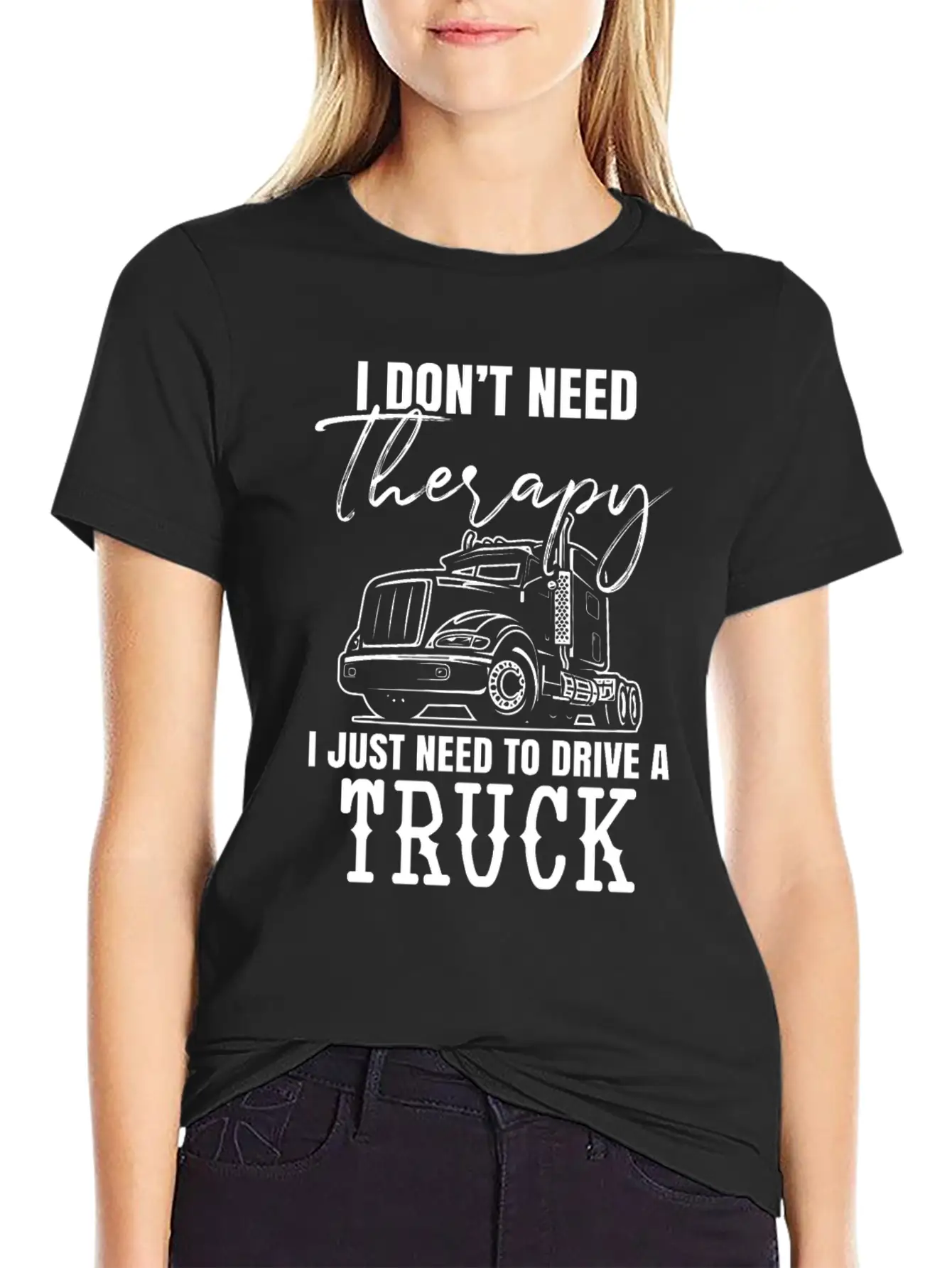 No Therapy - Drive Truck Trucker Breathable Graphic T-Shirt – Perfect For Casual Days