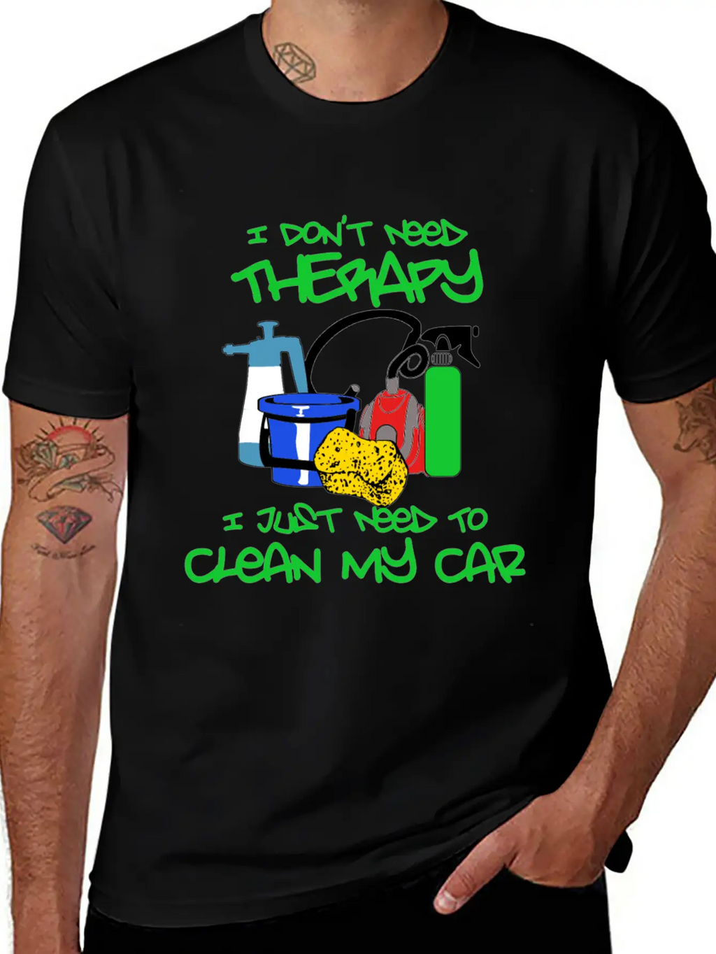 No Therapy Just Clean My Car Unisex Short Sleeve Soft Cotton T-Shirt – Casual Everyday Wear