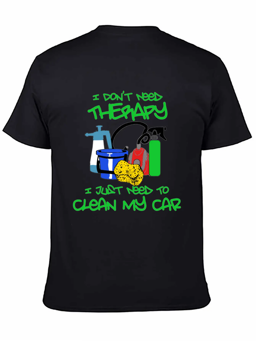 No Therapy Just Clean My Car Unisex Short Sleeve Soft Cotton T-Shirt – Casual Everyday Wear
