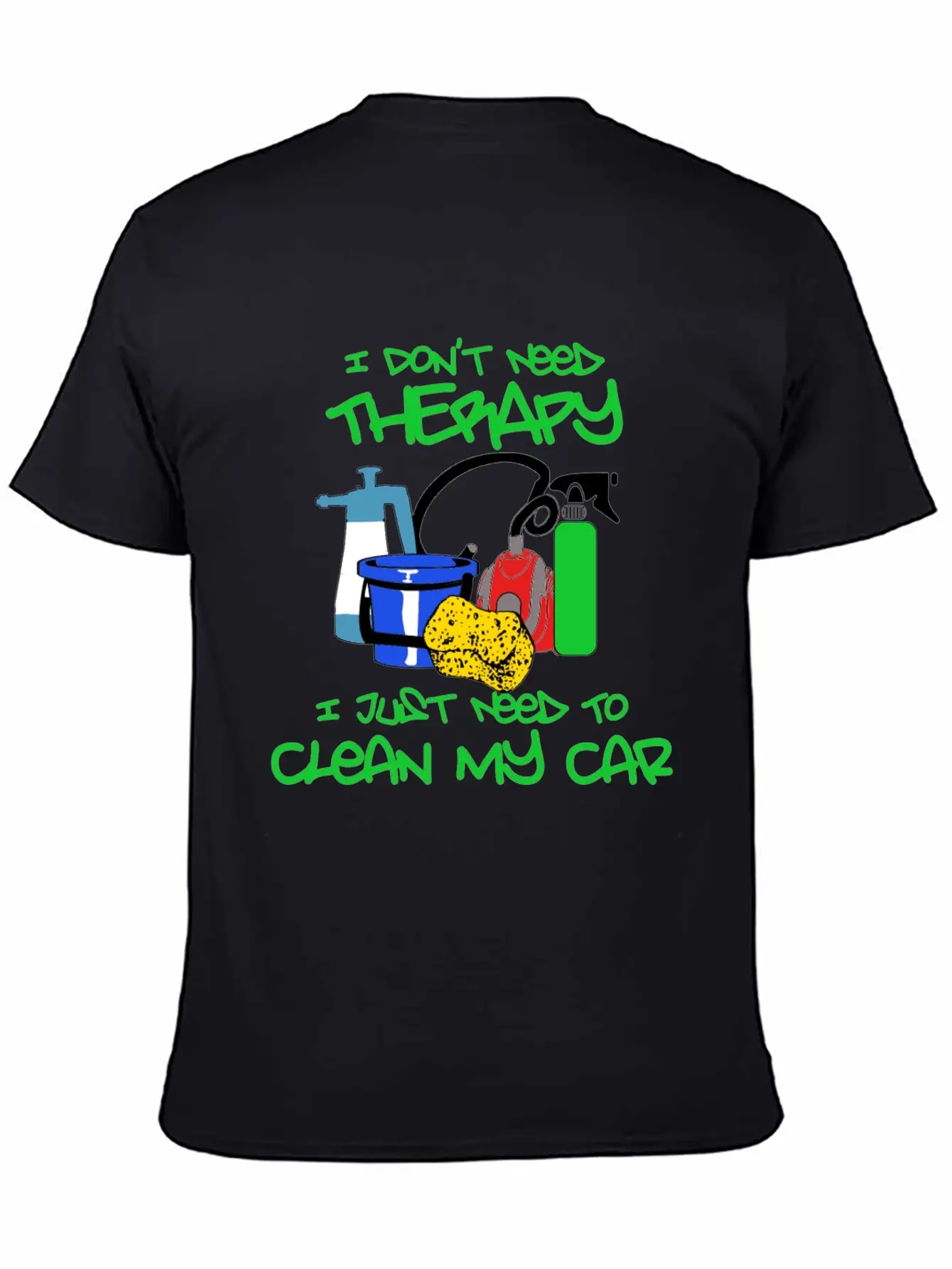 No Therapy Just Clean My Car Unisex Short Sleeve Soft Cotton T-Shirt – Casual Everyday Wear