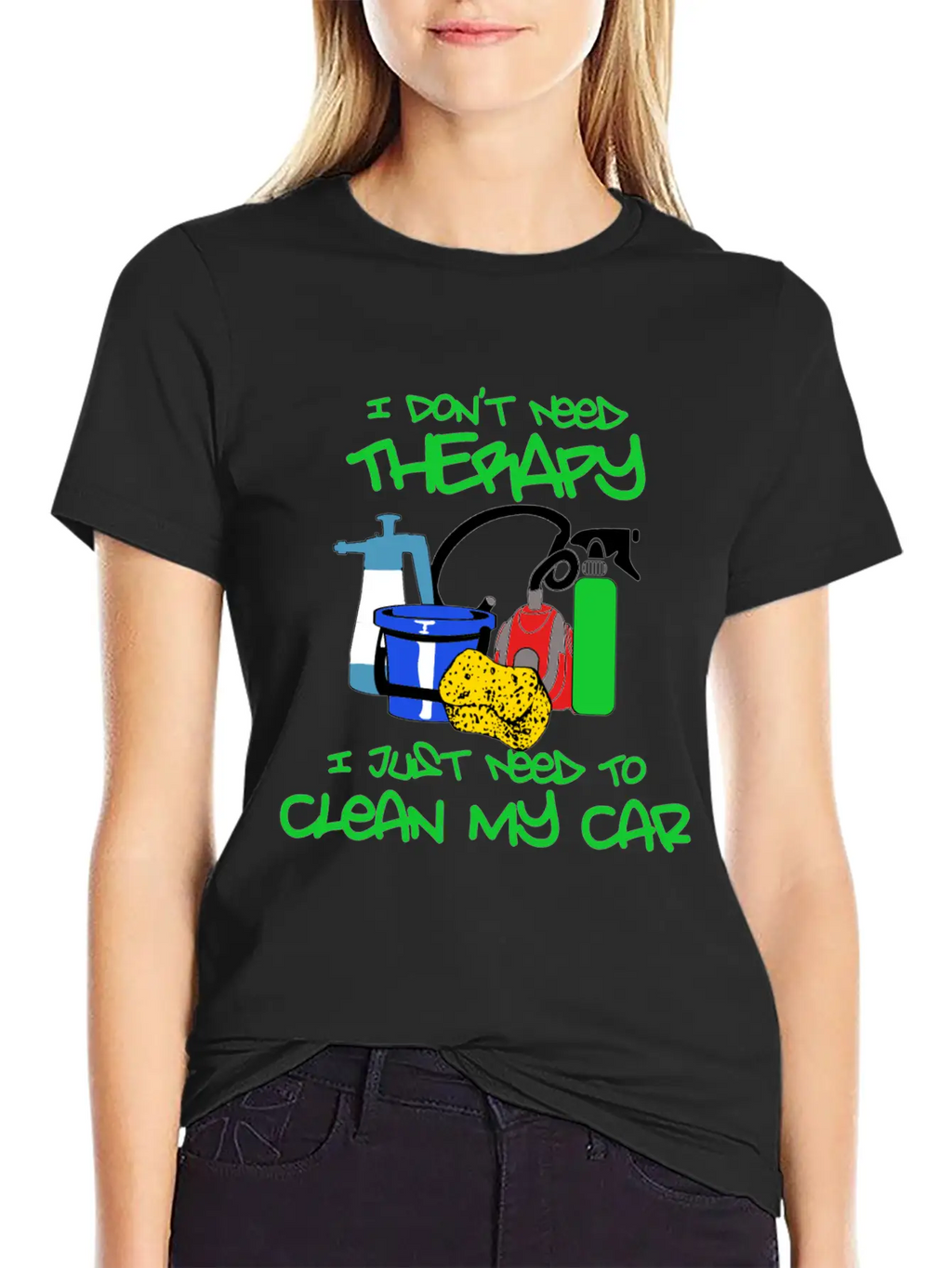 No Therapy Just Clean My Car Unisex Short Sleeve Soft Cotton T-Shirt – Casual Everyday Wear