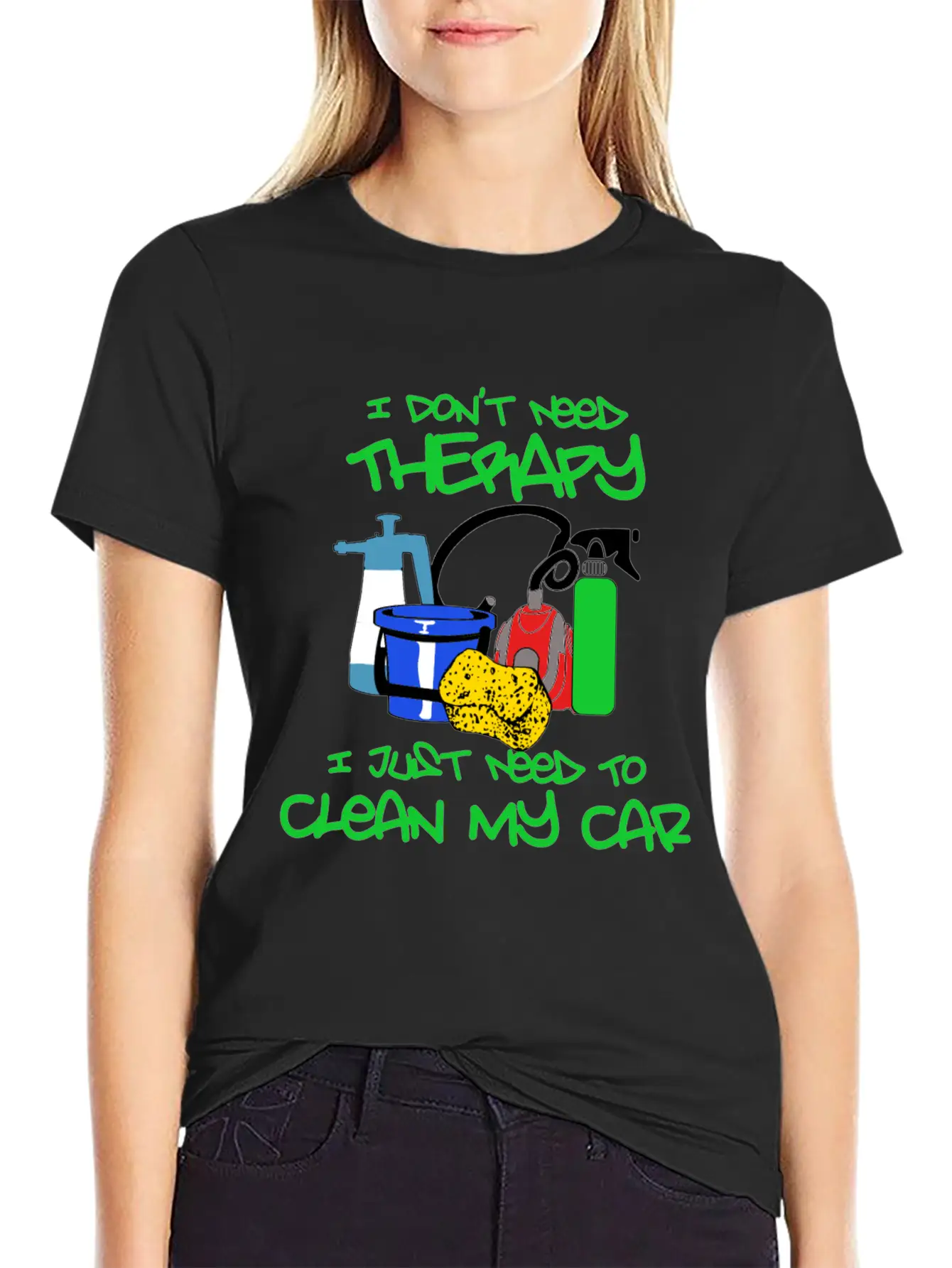 No Therapy Just Clean My Car Unisex Short Sleeve Soft Cotton T-Shirt – Casual Everyday Wear