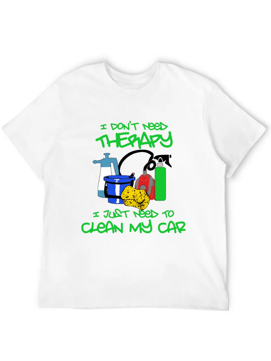 No Therapy Just Clean My Car Unisex Short Sleeve Soft Cotton T-Shirt – Casual Everyday Wear