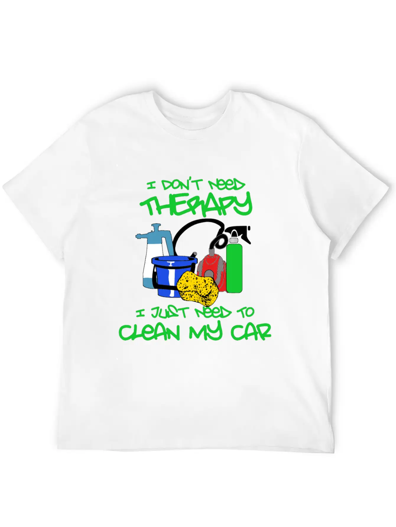 No Therapy Just Clean My Car Unisex Short Sleeve Soft Cotton T-Shirt – Casual Everyday Wear