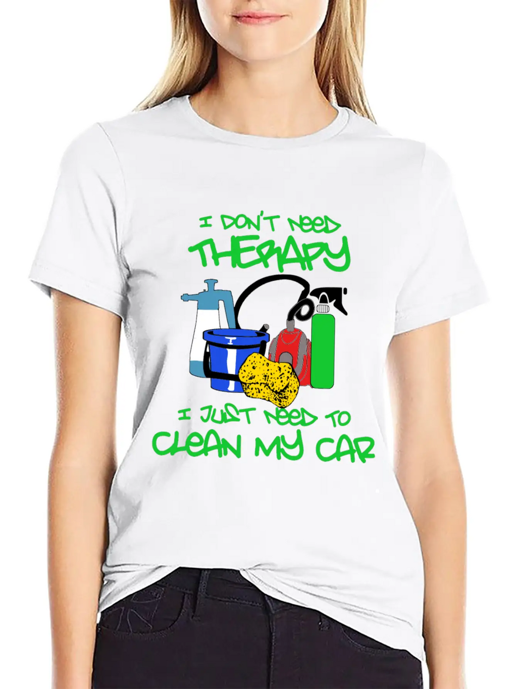 No Therapy Just Clean My Car Unisex Short Sleeve Soft Cotton T-Shirt – Casual Everyday Wear