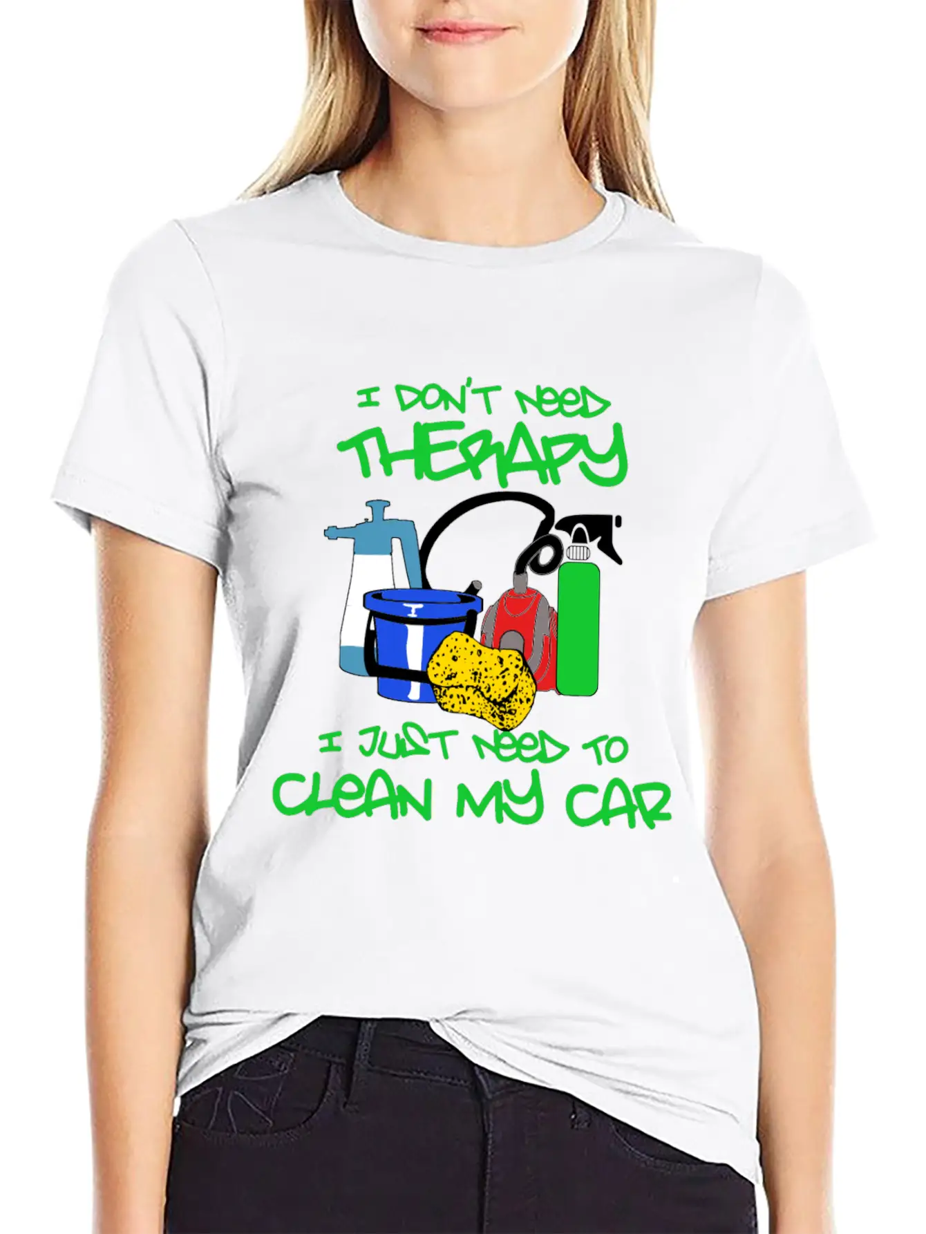 No Therapy Just Clean My Car Unisex Short Sleeve Soft Cotton T-Shirt – Casual Everyday Wear