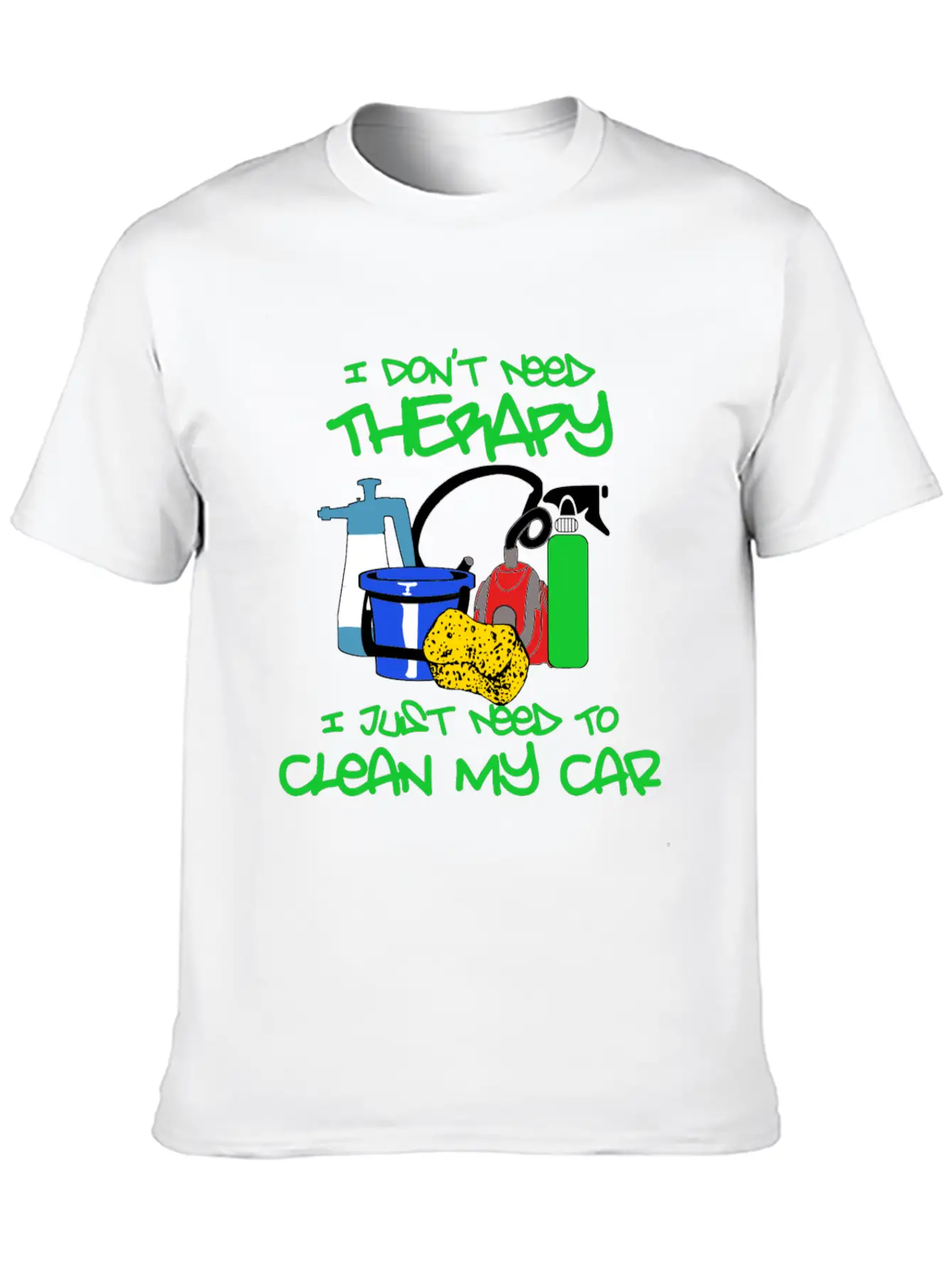 No Therapy Just Clean My Car Unisex Short Sleeve Soft Cotton T-Shirt – Casual Everyday Wear