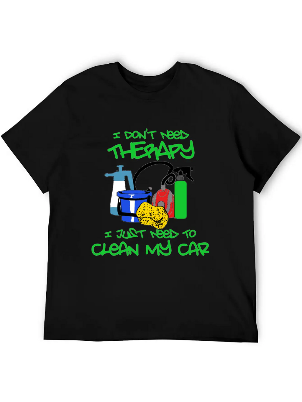 No Therapy Just Clean My Car Unisex Short Sleeve Soft Cotton T-Shirt – Casual Everyday Wear