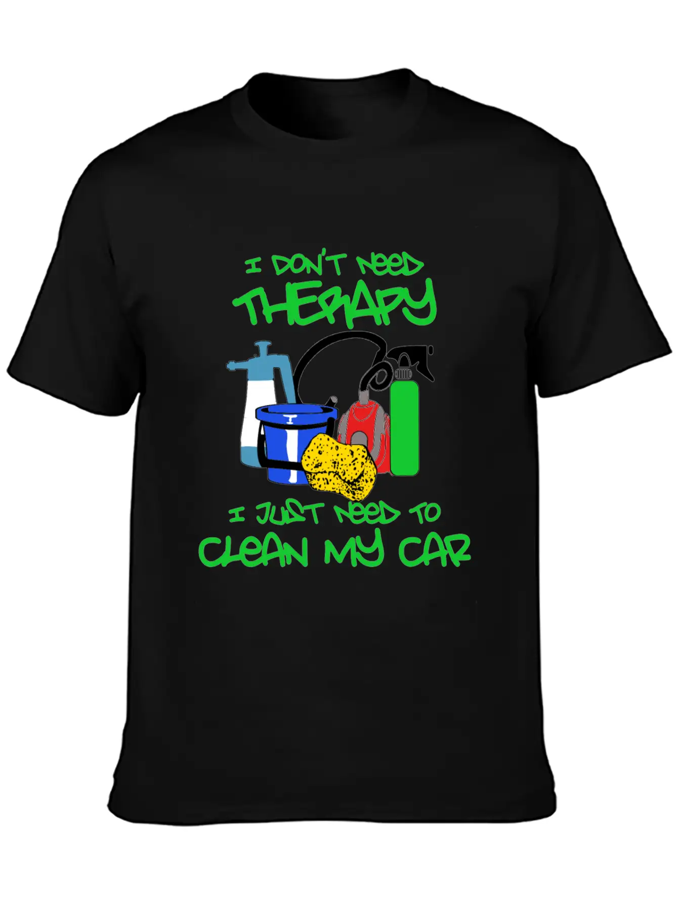 No Therapy Just Clean My Car Unisex Short Sleeve Soft Cotton T-Shirt – Casual Everyday Wear