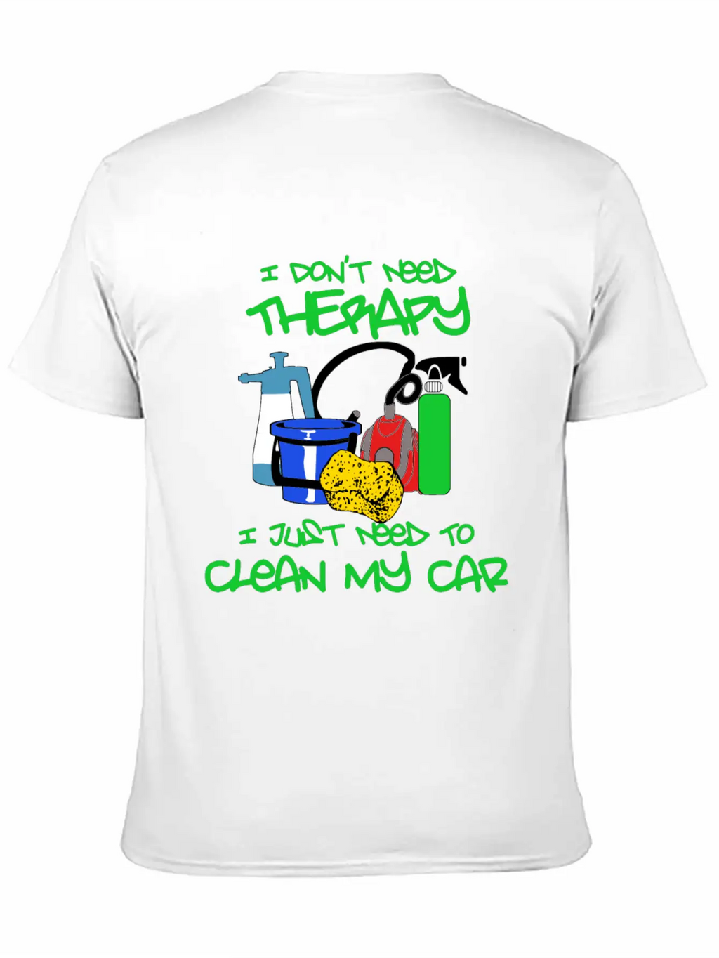 No Therapy Just Clean My Car Unisex Short Sleeve Soft Cotton T-Shirt – Casual Everyday Wear