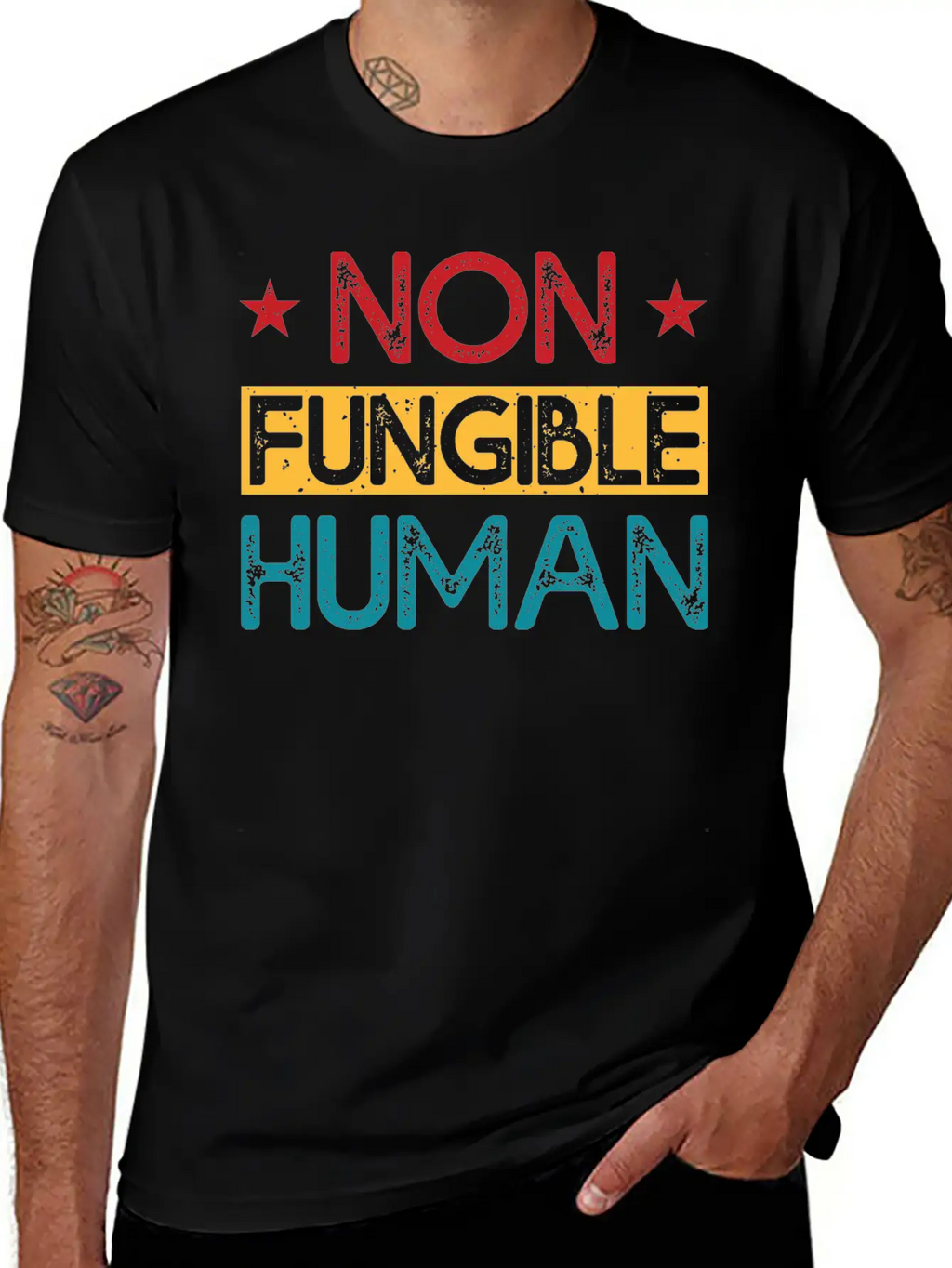 Non-Fungible Human Classic Fit Graphic Tee For Daily Comfort – Unisex Cotton Shirt