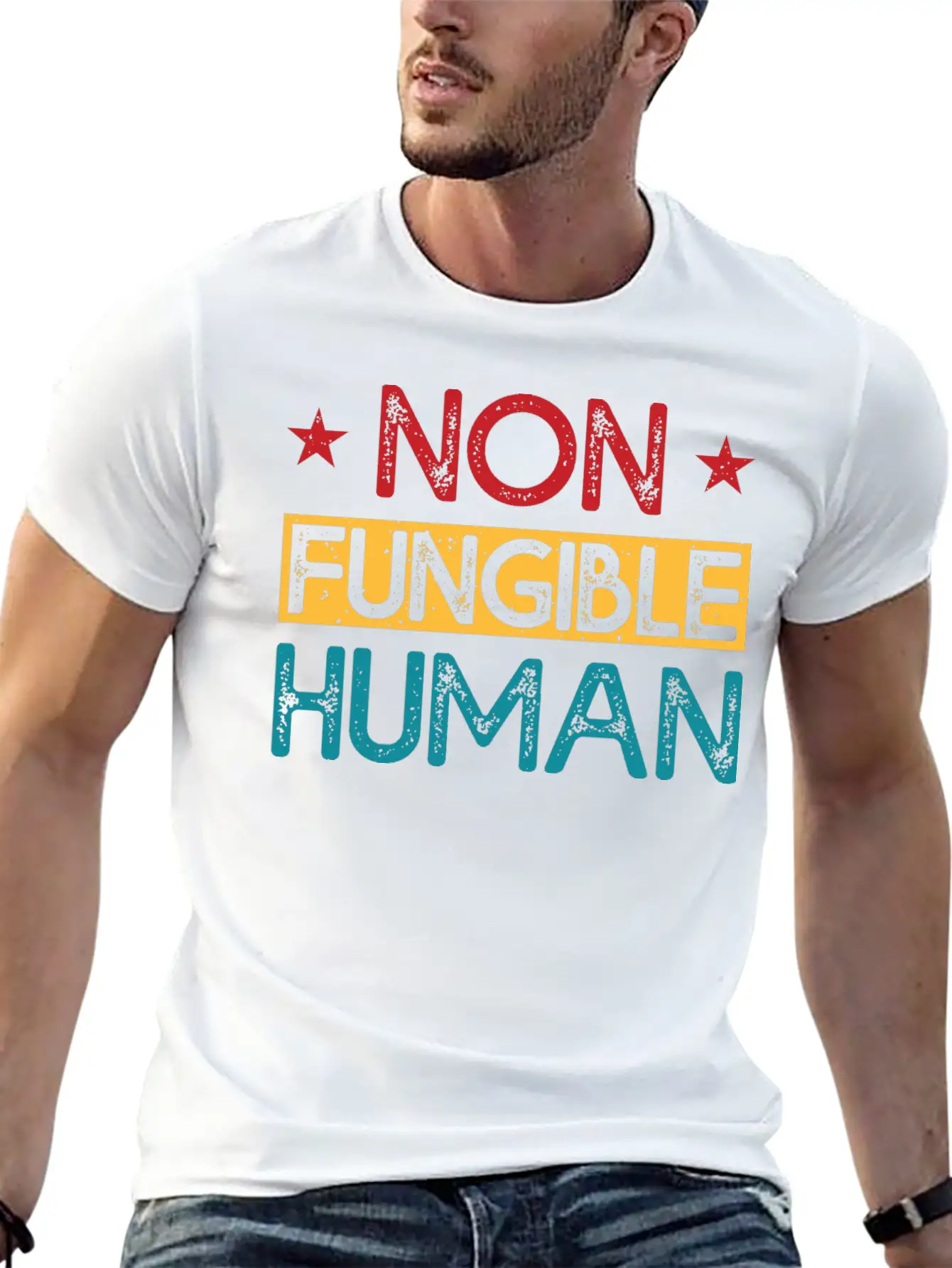 Non-Fungible Human Classic Fit Graphic Tee For Daily Comfort – Unisex Cotton Shirt