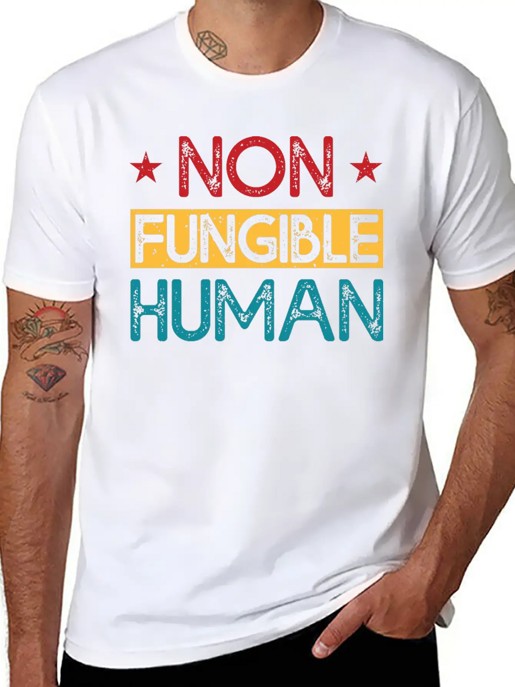 Non-Fungible Human Classic Fit Graphic Tee For Daily Comfort – Unisex Cotton Shirt