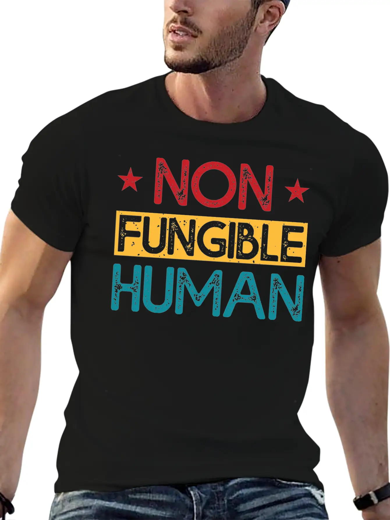 Non-Fungible Human Classic Fit Graphic Tee For Daily Comfort – Unisex Cotton Shirt