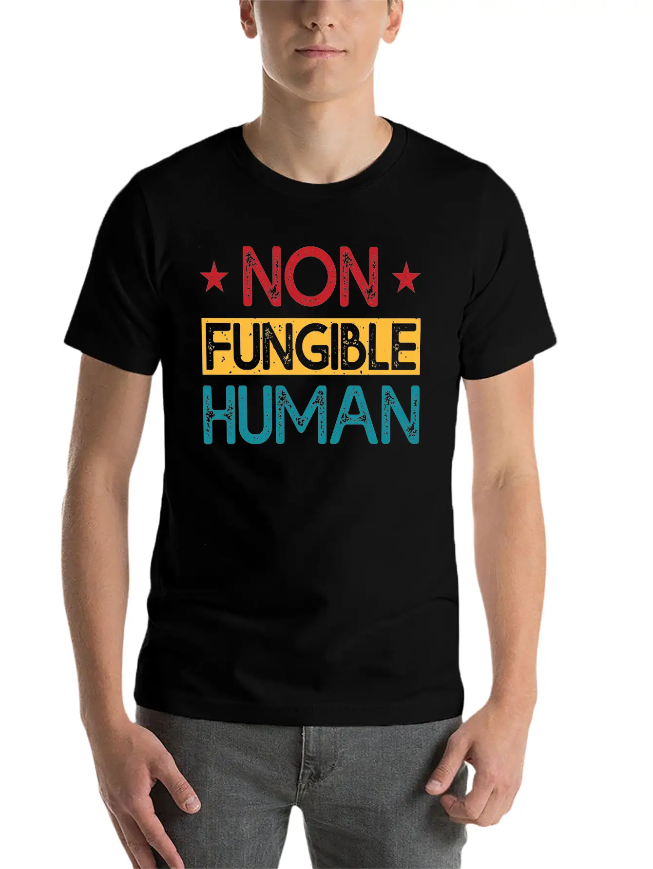 Non-Fungible Human Classic Fit Graphic Tee For Daily Comfort – Unisex Cotton Shirt