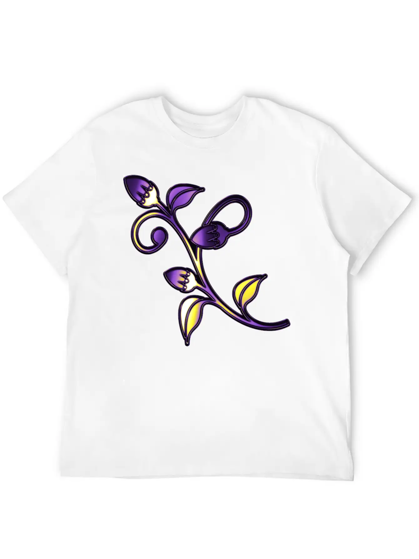 Nonbinary Pride Stained Glass Flowering Stem Stylish Everyday T-Shirt – Unisex Basic Cotton Tee