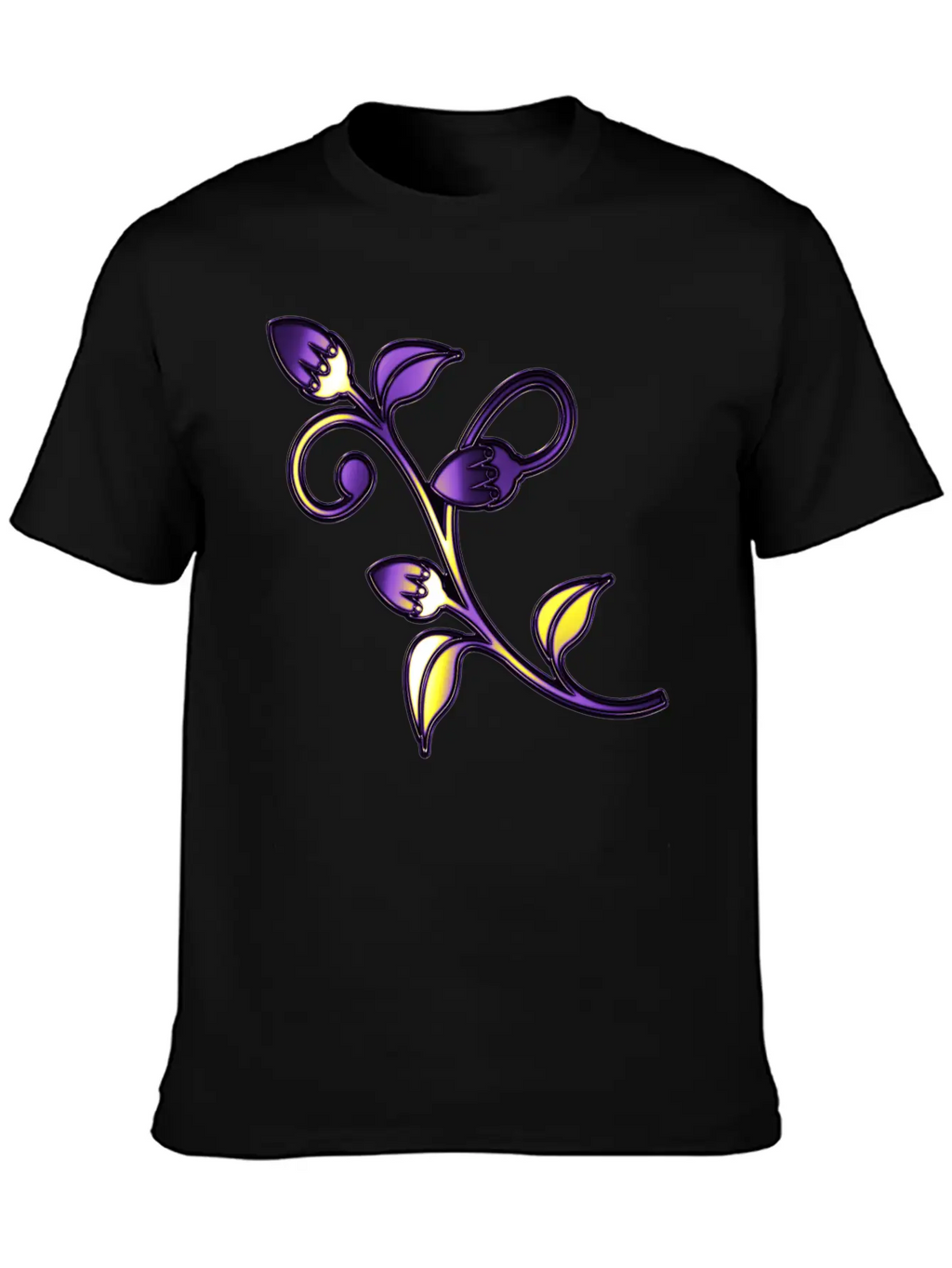Nonbinary Pride Stained Glass Flowering Stem Stylish Everyday T-Shirt – Unisex Basic Cotton Tee