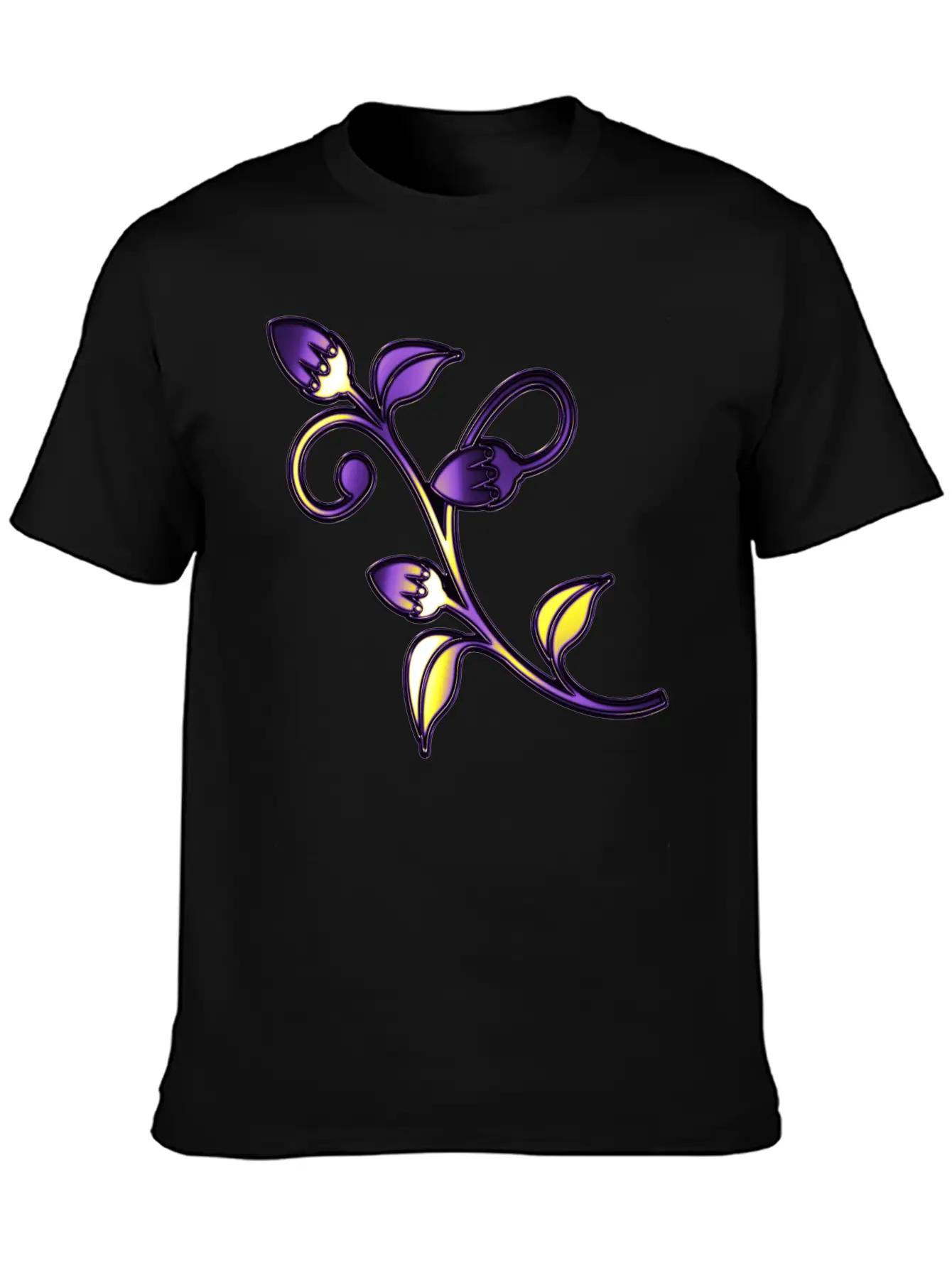 Nonbinary Pride Stained Glass Flowering Stem Stylish Everyday T-Shirt – Unisex Basic Cotton Tee