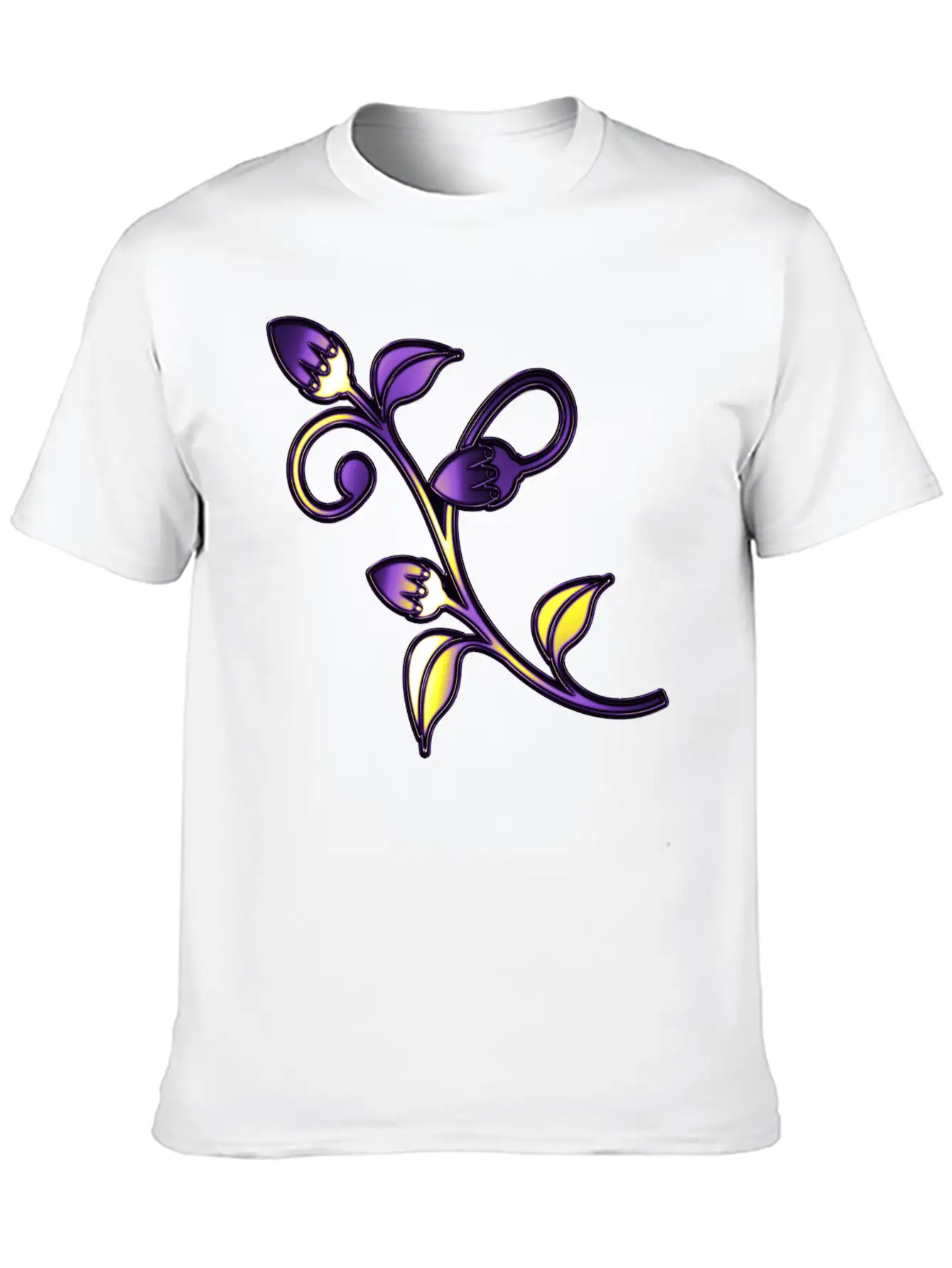 Nonbinary Pride Stained Glass Flowering Stem Stylish Everyday T-Shirt – Unisex Basic Cotton Tee