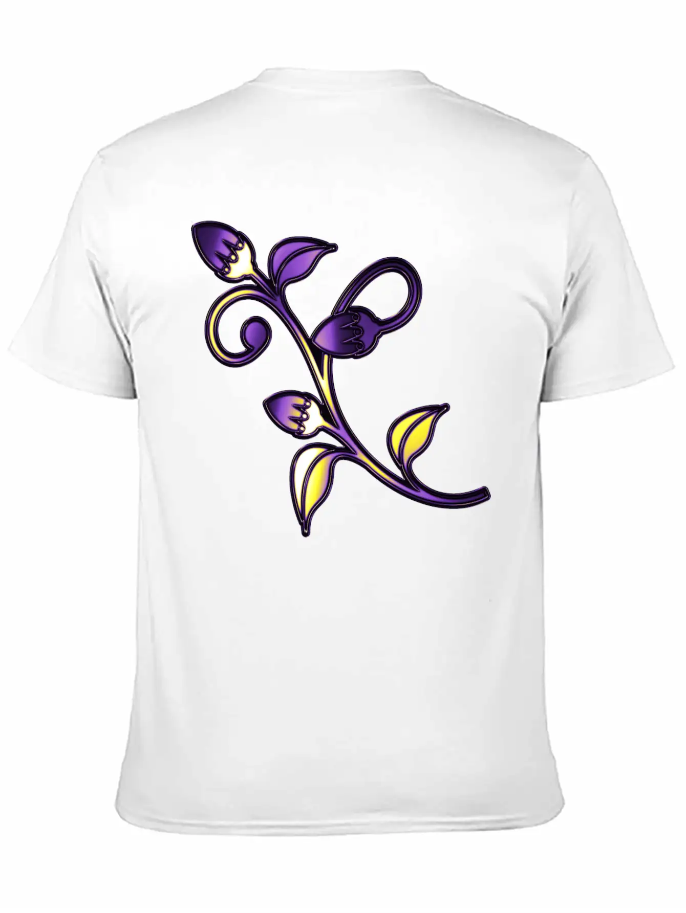 Nonbinary Pride Stained Glass Flowering Stem Stylish Everyday T-Shirt – Unisex Basic Cotton Tee