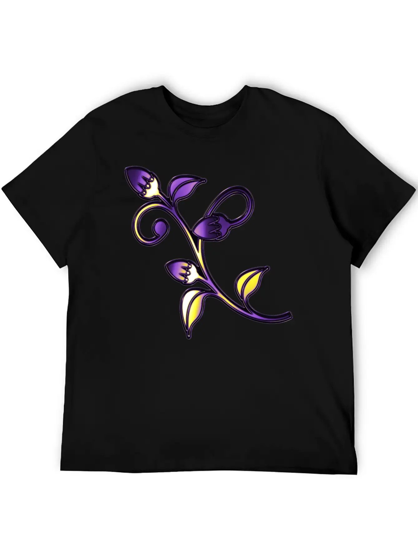 Nonbinary Pride Stained Glass Flowering Stem Stylish Everyday T-Shirt – Unisex Basic Cotton Tee
