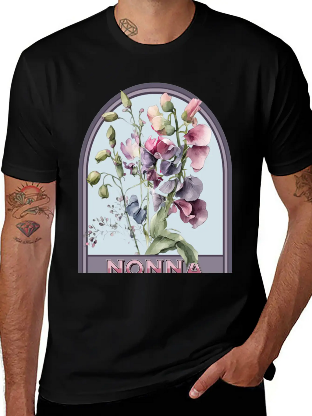 Nonna Vintage Floral Grandmother Essential Cotton Tee For Daily Outfits – Unisex Style