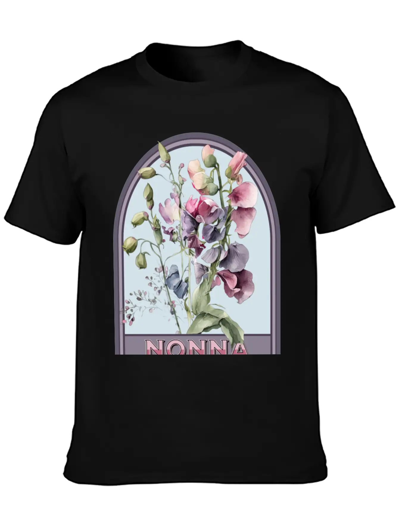 Nonna Vintage Floral Grandmother Essential Cotton Tee For Daily Outfits – Unisex Style
