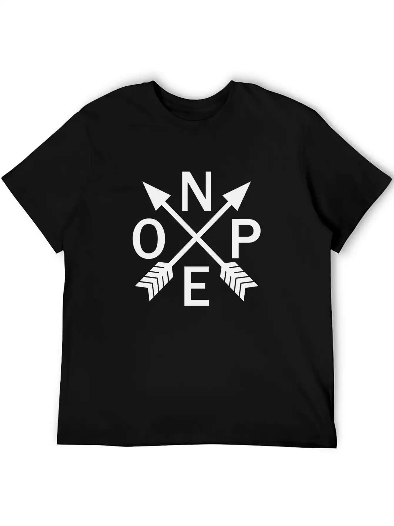 Nope Compass Unisex Short Sleeve Soft Cotton T-Shirt – Casual Everyday Wear