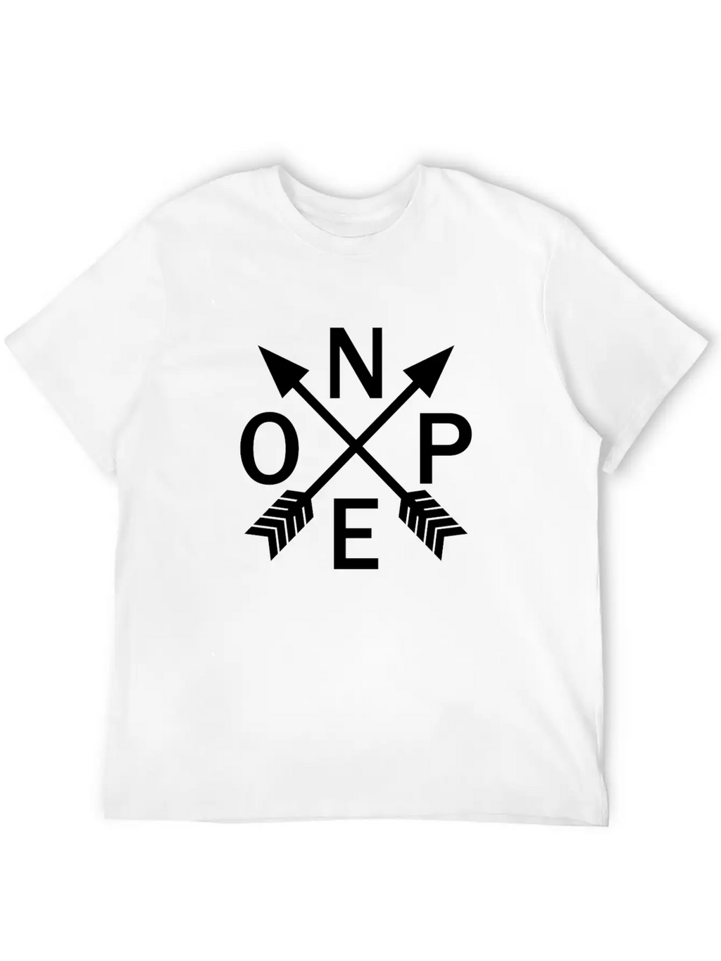 Nope Compass Unisex Short Sleeve Soft Cotton T-Shirt – Casual Everyday Wear