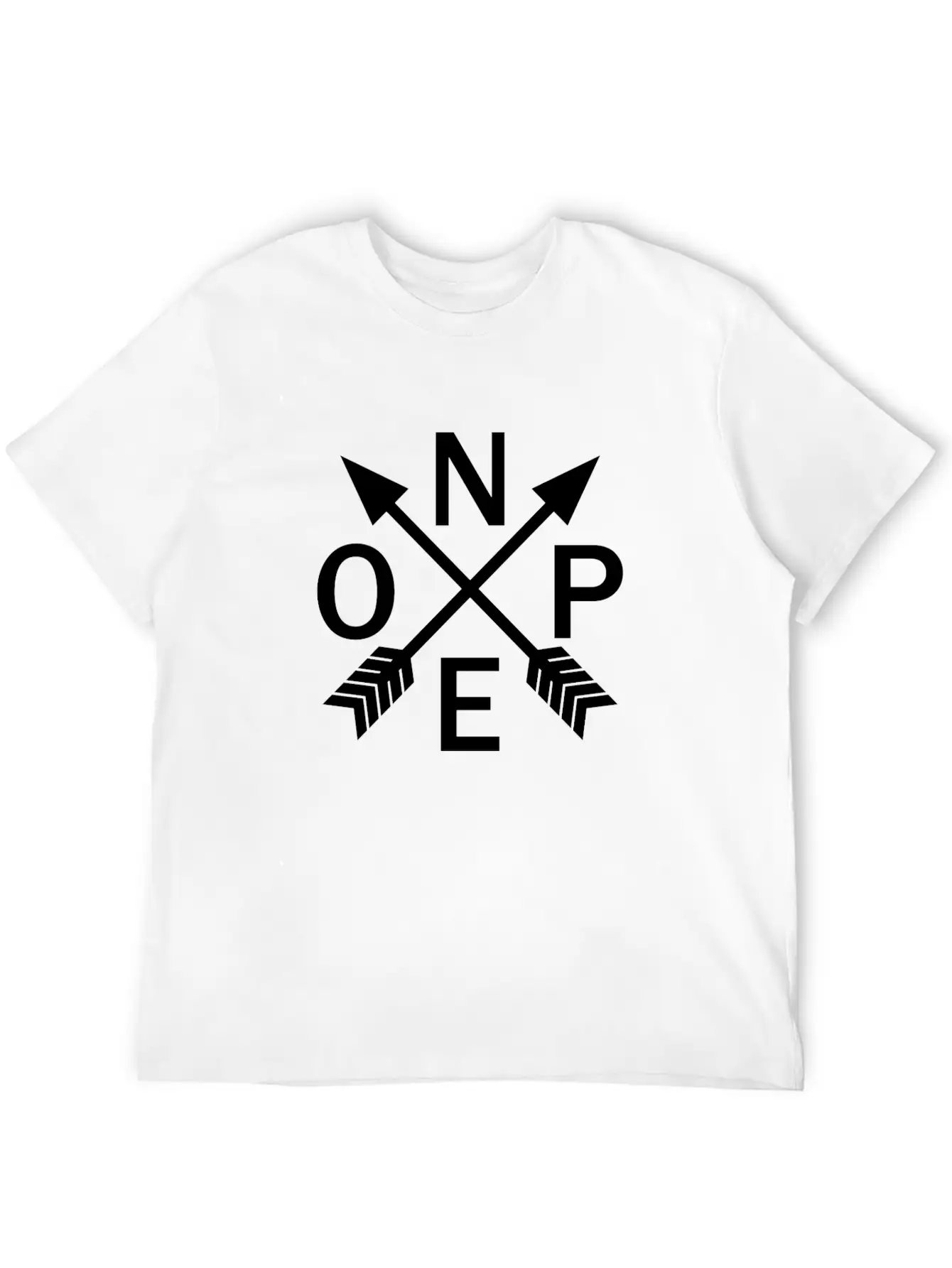 Nope Compass Unisex Short Sleeve Soft Cotton T-Shirt – Casual Everyday Wear