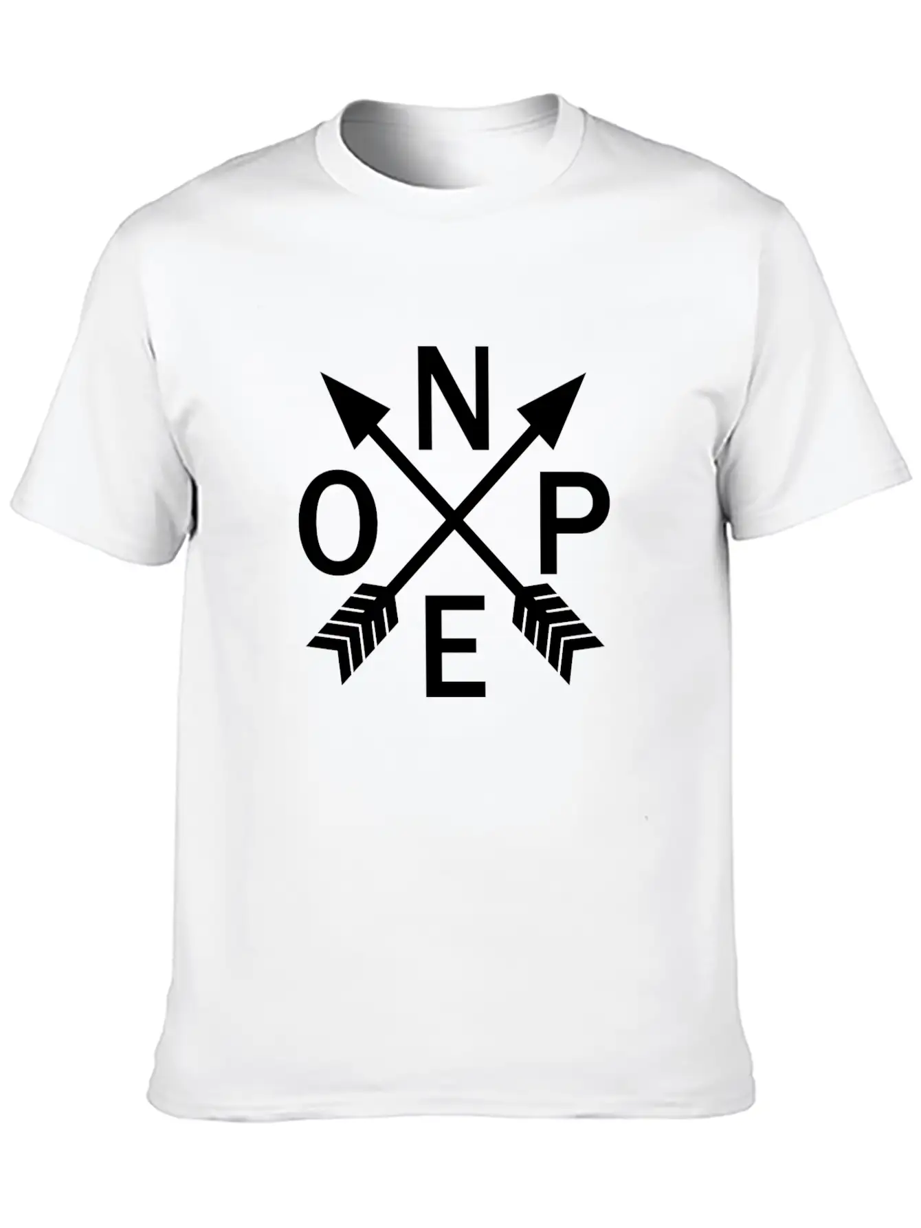 Nope Compass Unisex Short Sleeve Soft Cotton T-Shirt – Casual Everyday Wear