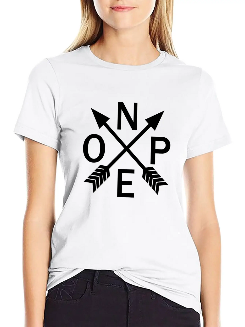 Nope Compass Unisex Short Sleeve Soft Cotton T-Shirt – Casual Everyday Wear