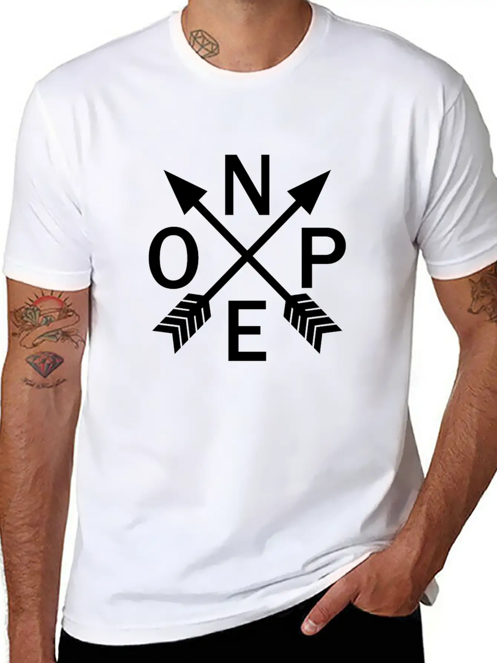 Nope Compass Unisex Short Sleeve Soft Cotton T-Shirt – Casual Everyday Wear