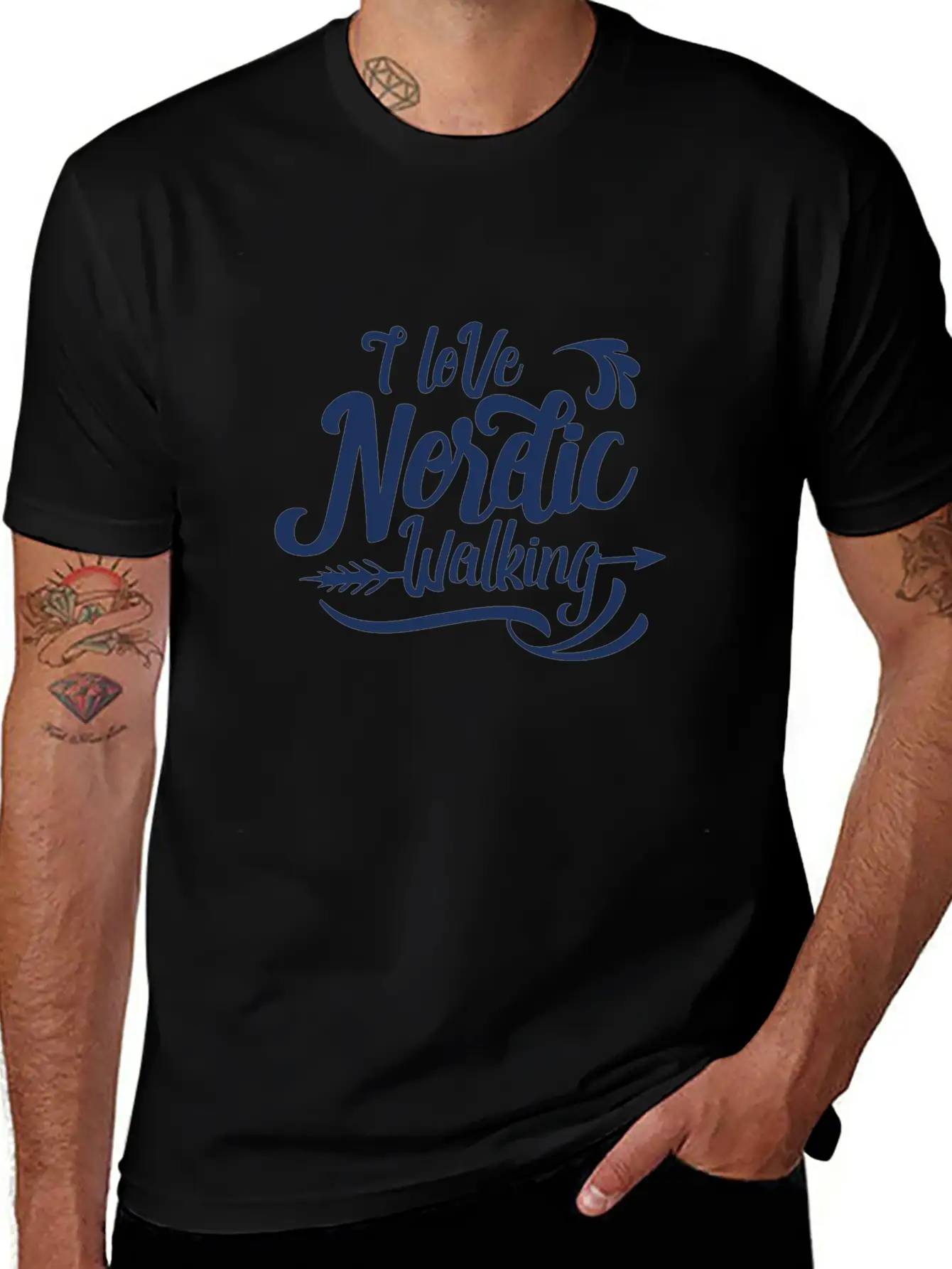 Nordic Walking Walk Classic Fit Graphic Tee For Daily Comfort – Unisex Cotton Shirt
