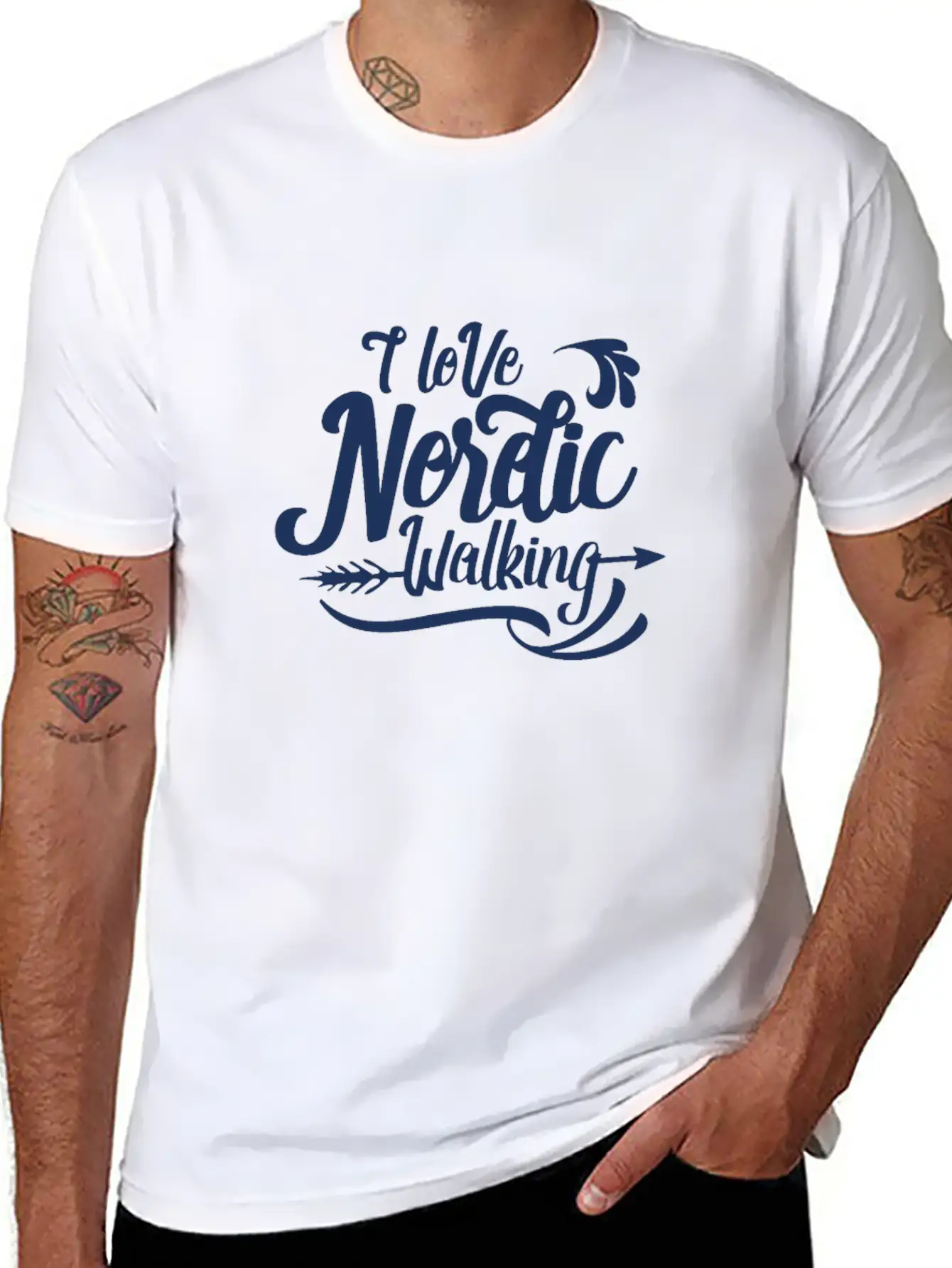 Nordic Walking Walk Classic Fit Graphic Tee For Daily Comfort – Unisex Cotton Shirt