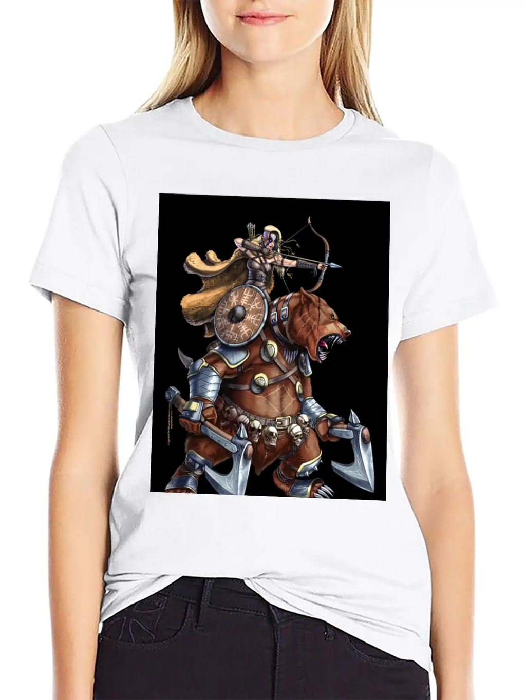 Norse Bear Viking Archer Warrior Stylish Everyday T-Shirt – Unisex Basic Cotton Tee