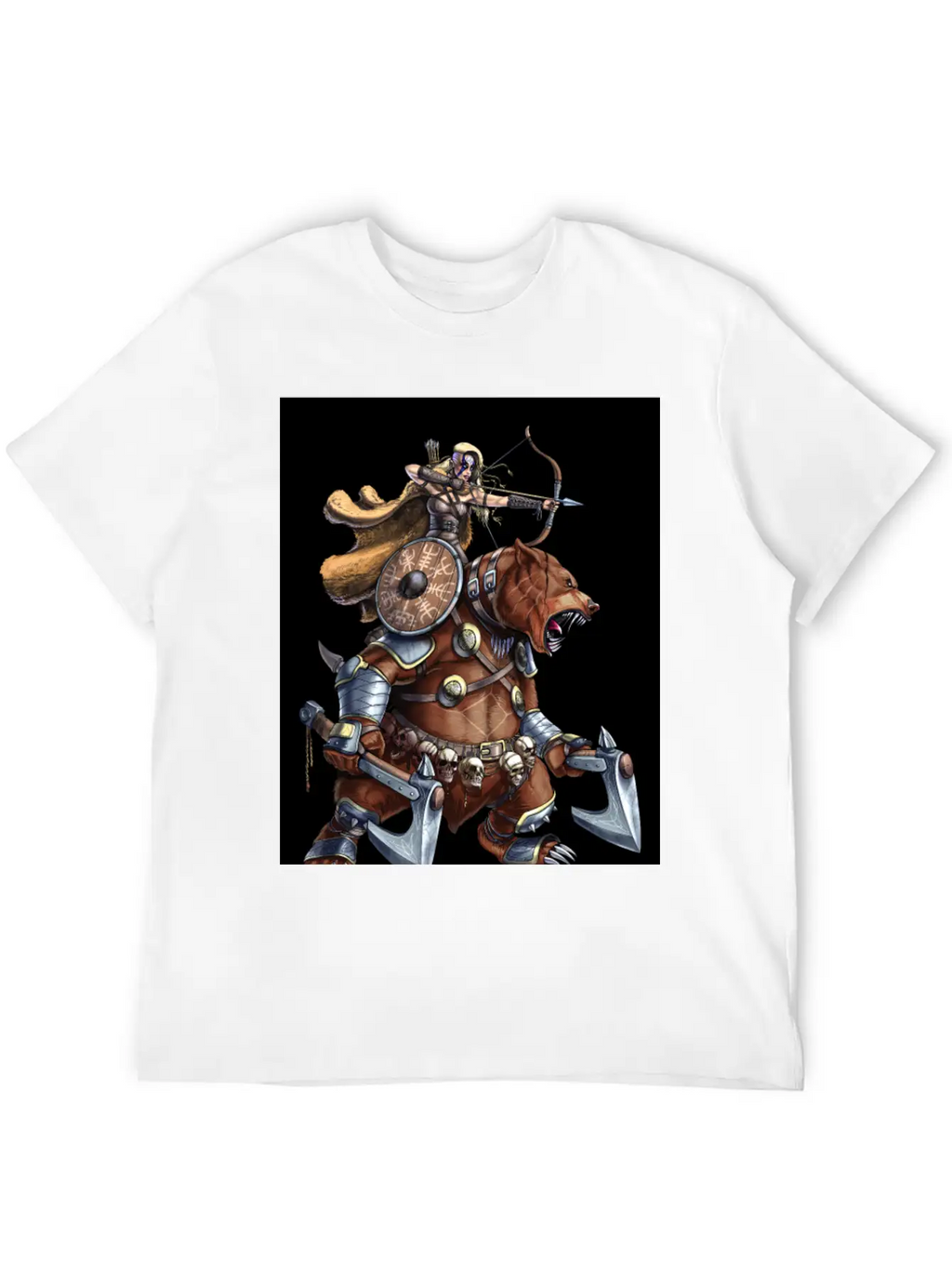 Norse Bear Viking Archer Warrior Stylish Everyday T-Shirt – Unisex Basic Cotton Tee