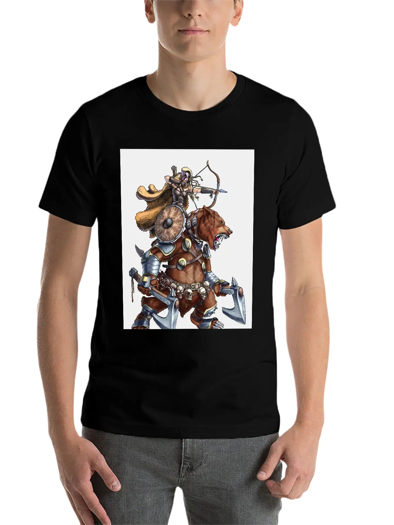 Norse Bear Viking Archer Warrior Stylish Everyday T-Shirt – Unisex Basic Cotton Tee
