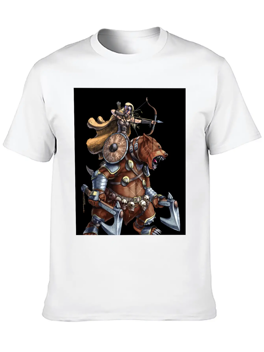 Norse Bear Viking Archer Warrior Stylish Everyday T-Shirt – Unisex Basic Cotton Tee