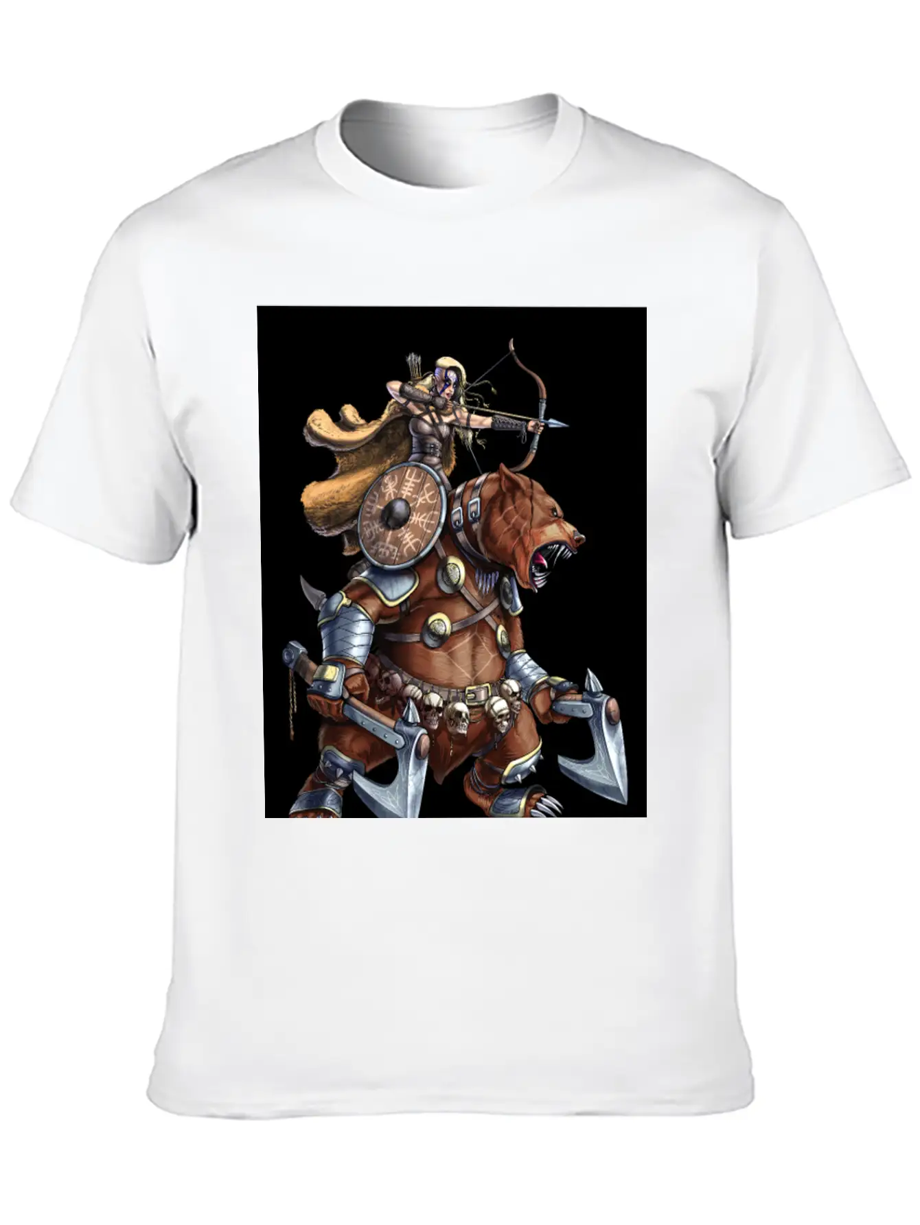 Norse Bear Viking Archer Warrior Stylish Everyday T-Shirt – Unisex Basic Cotton Tee