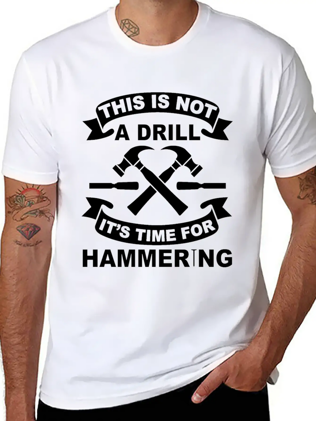 Not A Drill It's Hammering Time Funny Craftsman Essential Cotton Tee For Daily Outfits – Unisex Style