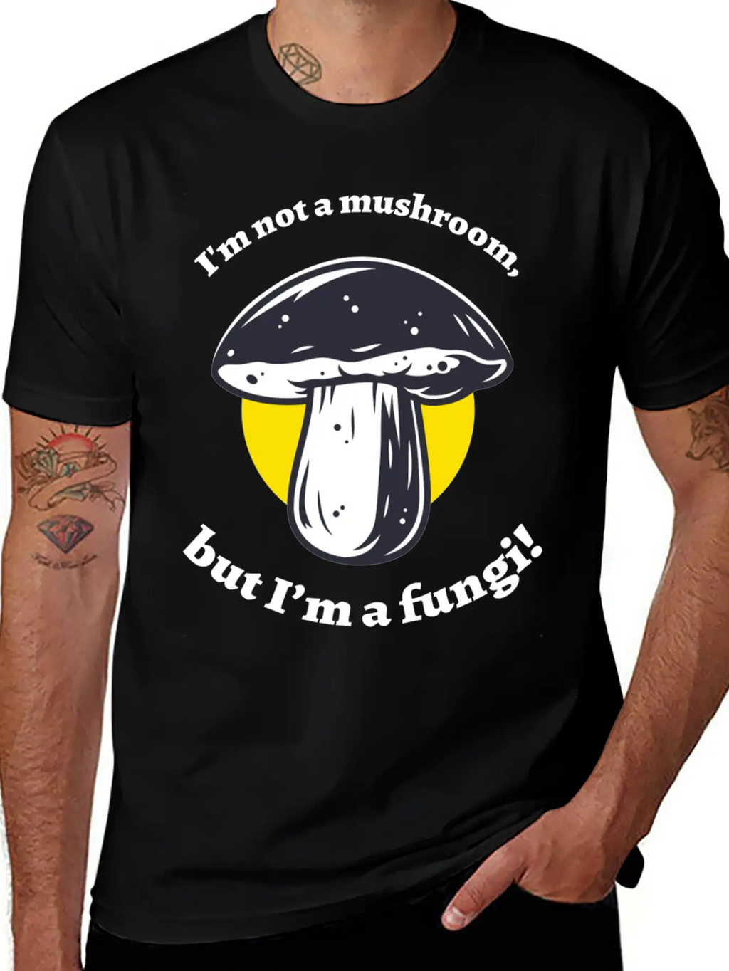 Not A Mushroom Mushroom Collecting Stylish Everyday T-Shirt – Unisex Basic Cotton Tee