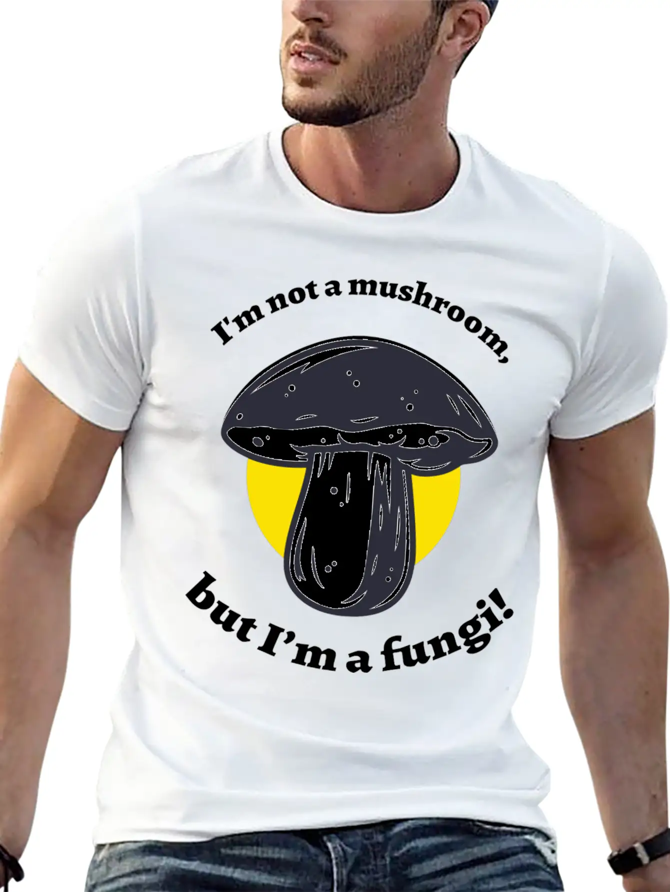 Not A Mushroom Mushroom Collecting Stylish Everyday T-Shirt – Unisex Basic Cotton Tee