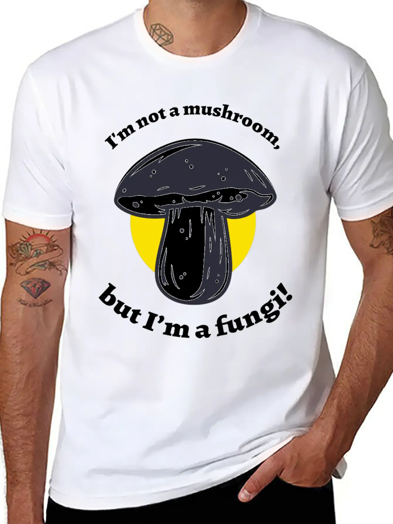 Not A Mushroom Mushroom Collecting Stylish Everyday T-Shirt – Unisex Basic Cotton Tee