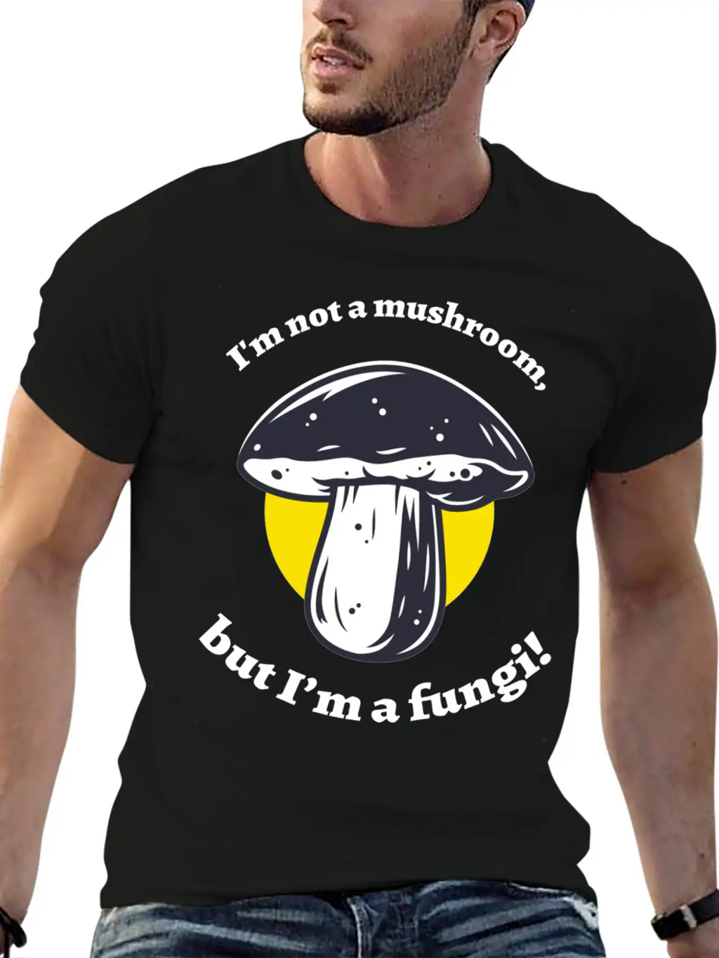 Not A Mushroom Mushroom Collecting Stylish Everyday T-Shirt – Unisex Basic Cotton Tee