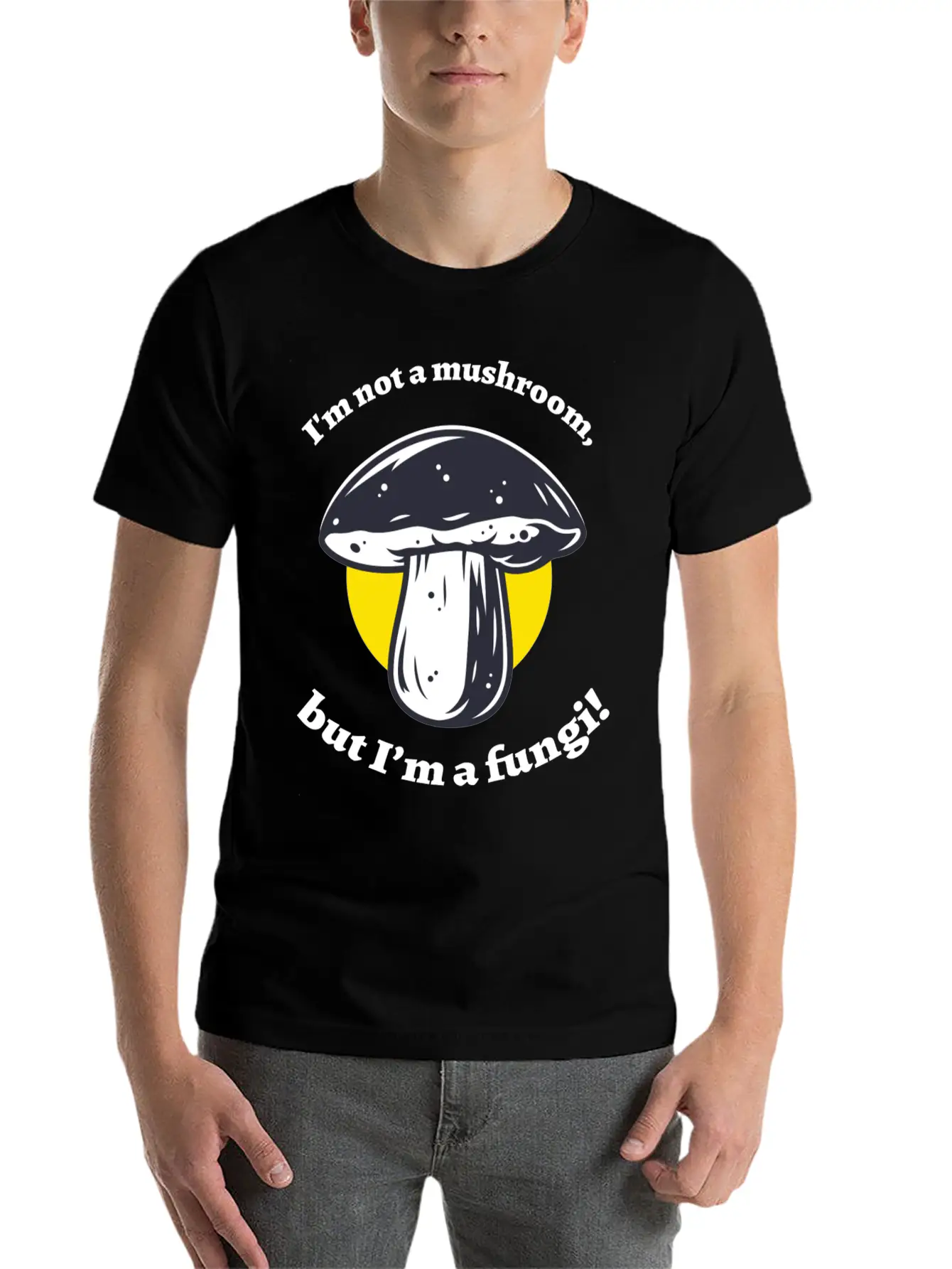 Not A Mushroom Mushroom Collecting Stylish Everyday T-Shirt – Unisex Basic Cotton Tee