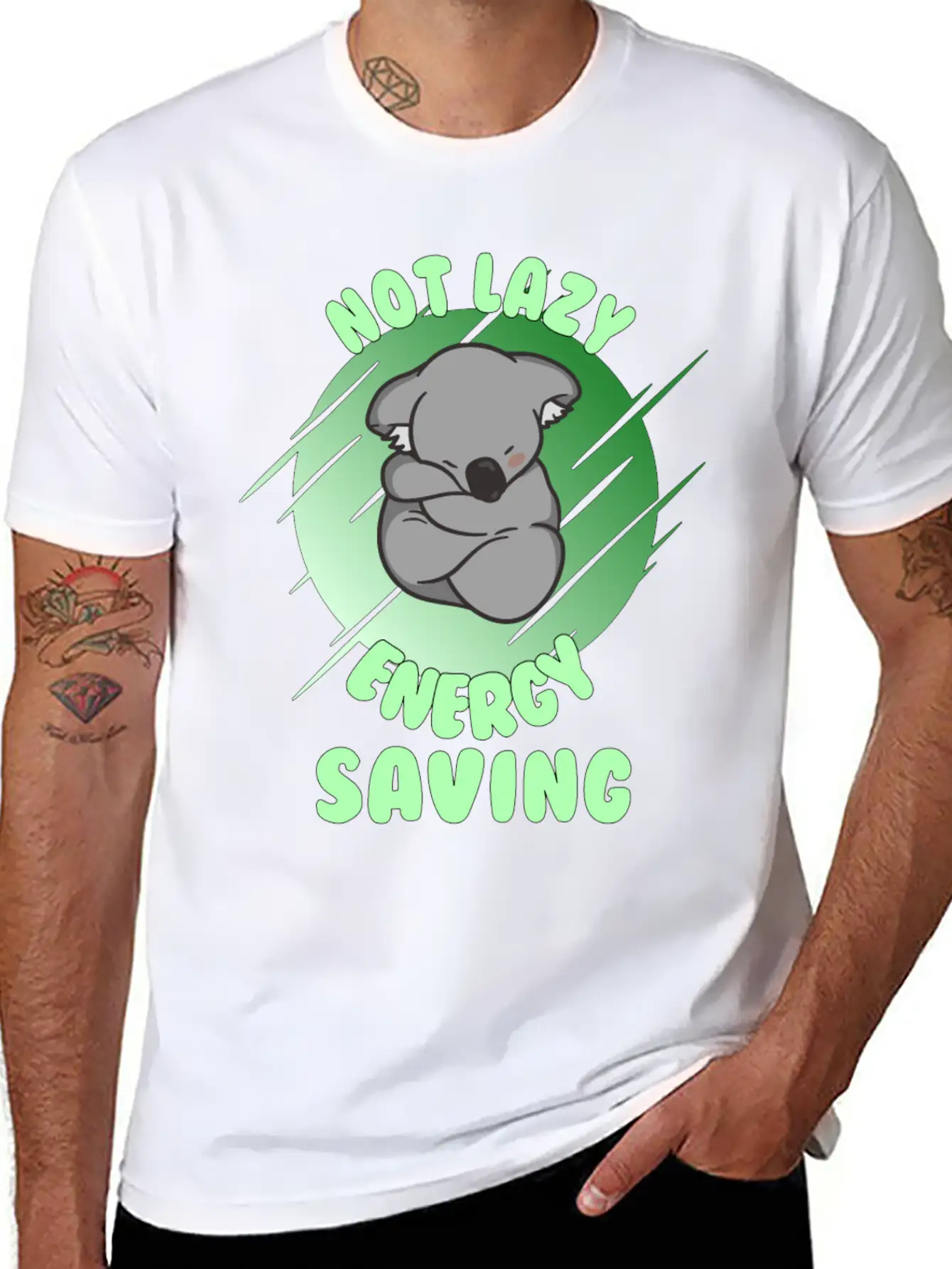 Not Lazy Energy Saving - Lazy Koala Bear Gift Unisex Casual T-Shirt – Clean Design For Daily Comfort
